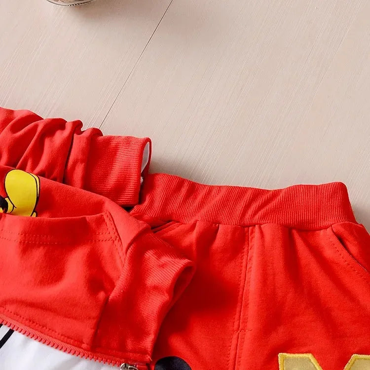 Spring and Autumn New Products Boys Clothes Set Cute Mickey Cotton Hooded Coat + T-shirt + Pants 3PCS Set Casual Kids Sportswear - TiniLoom