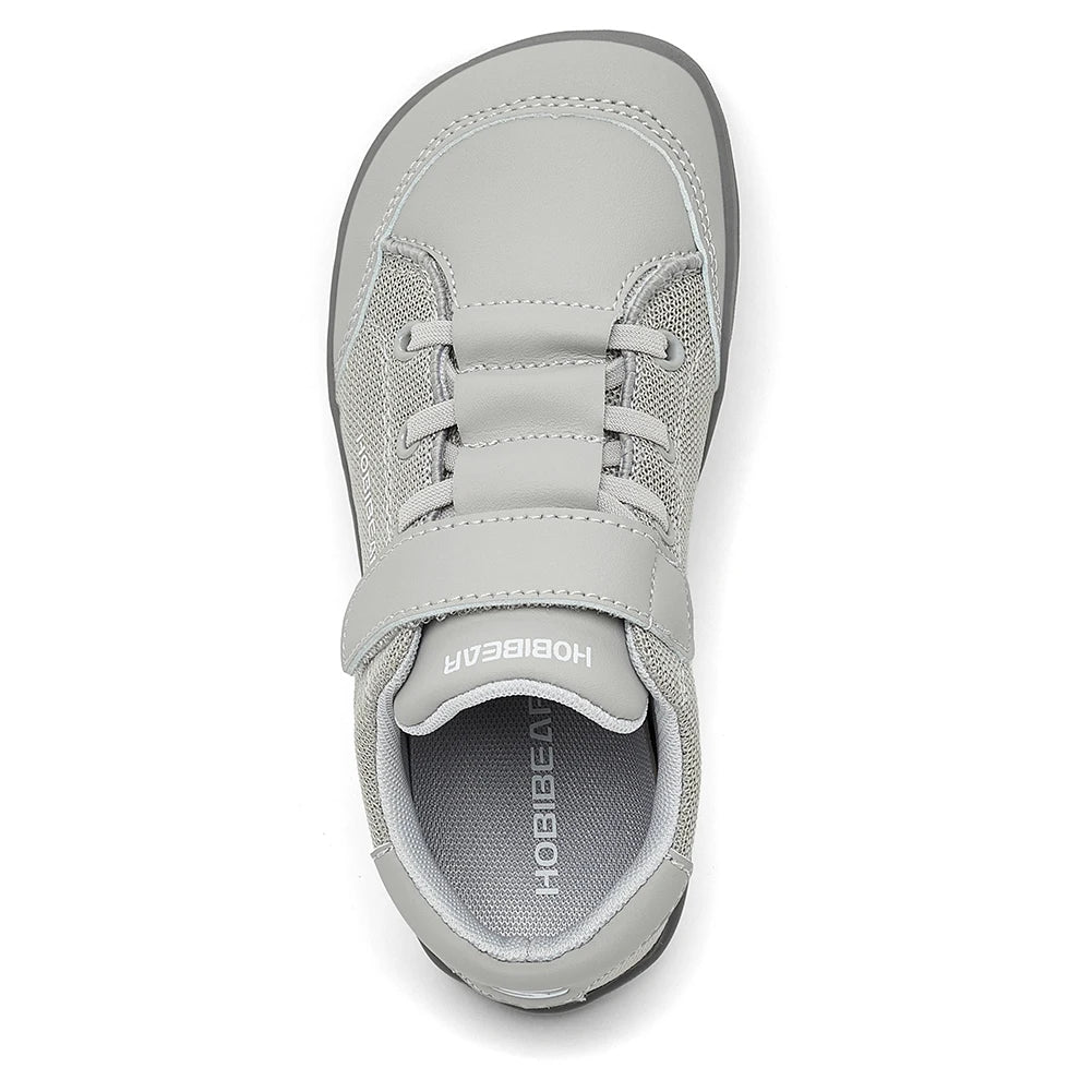 HOBIBEAR Kids Wide Toe Barefoot Shoes Boys Girls  Minimalist Sneakers Lightweight Hook Loop Mesh Artificial Leather Shoes - TiniLoom