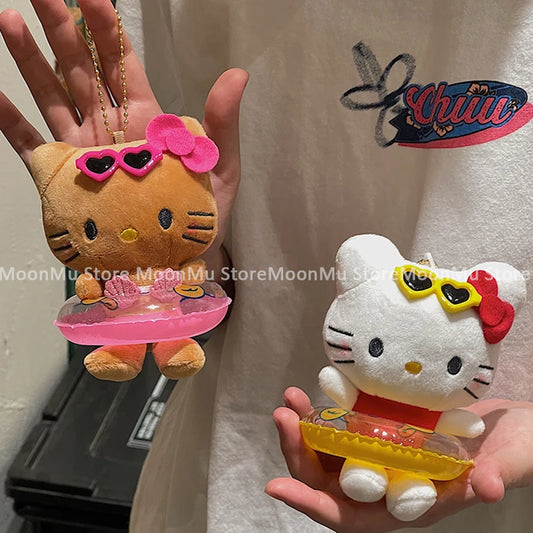 Sanrio Hello Kitty Plush Doll Keychain Pendant Cartoon Kt Cat Stuffed Plushies Key Ring Bag Accessories Girls Gift Kids Toys - TiniLoom