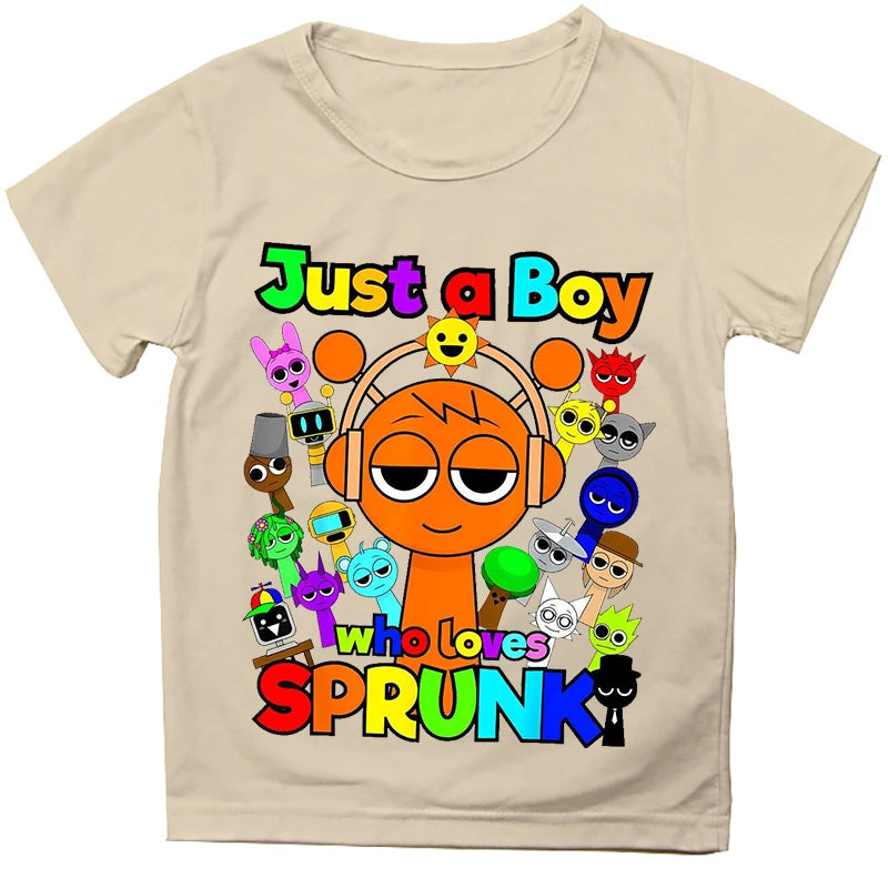 Kids T Shirts Game Sprunki Incredibox Cartoon Print Boys T shirt Summer Casual Short Sleeve Baby Girls Clothes Children Tee Tops - TiniLoom
