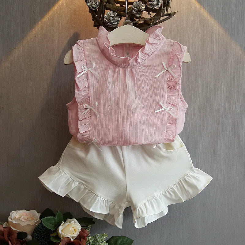 Toddler Girl Summer Clothing Set Baby Girls Printed T-shirt + Short Pants Outfit Infant Kids' Fashion Clothes 0-5 Years - TiniLoom