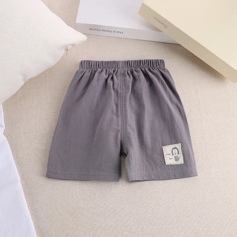 1 2 3 4 5 Years Kids Summer Shorts Boys Girls Korean Style Cotton and Linen Short Pants Toddler Little Children Cute Shorts - TiniLoom