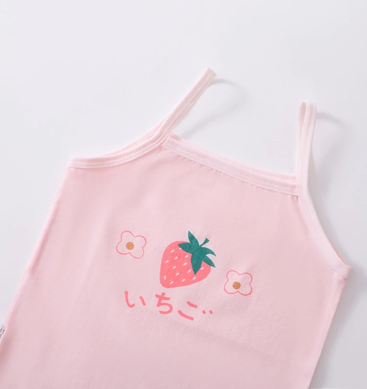 3pcs/Lot Girl Cotton Singlet Tops Breathable Underwear Tank Kids Quality Undershirts Cute Tank Tops Size 3-10T - TiniLoom