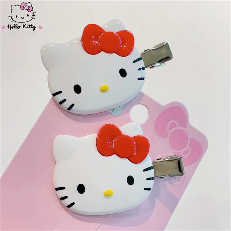 Kawaii Sanrio Hello Kitty Hairpin Girls Ornaments Anime Accessories Cartoon Headrope Scrunchies Hair Circle Headdress Hair Gifts - TiniLoom