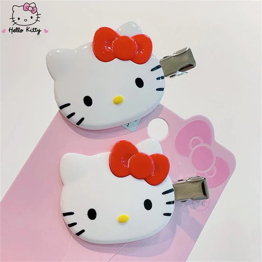Kawaii Sanrio Hello Kitty Hairpin Girls Ornaments Anime Accessories Cartoon Headrope Scrunchies Hair Circle Headdress Hair Gifts - TiniLoom