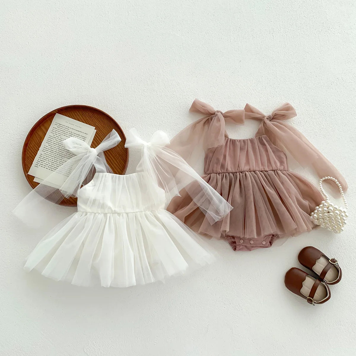 Summer Baby Romper Set Lace Polka Dots Toddler Princess Dress  Infant Girls Bodysuit Baby Onesies 0-24 M - TiniLoom