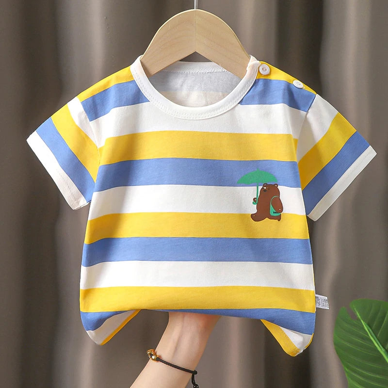Kids Clothes T-Shirt  Children's Clothing  Boys Girls Summer Cartoon Tops Short Sleeve Clothes 100% Cotton Baby Clothing - TiniLoom