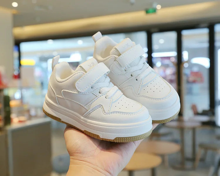 Children's White Shoes Spring and Autumn Kid's Sports Shoes Anti slip Lightweight Boys Board Shoes Soft Sole Baby Casual Shoes - TiniLoom