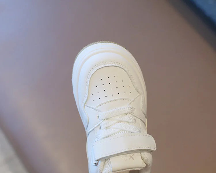 Children's White Shoes Spring and Autumn Kid's Sports Shoes Anti slip Lightweight Boys Board Shoes Soft Sole Baby Casual Shoes - TiniLoom