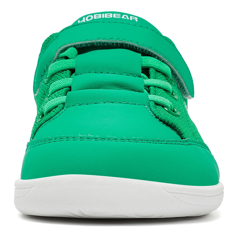 HOBIBEAR Kids Wide Toe Barefoot Shoes Boys Girls  Minimalist Sneakers Lightweight Hook Loop Mesh Artificial Leather Shoes - TiniLoom