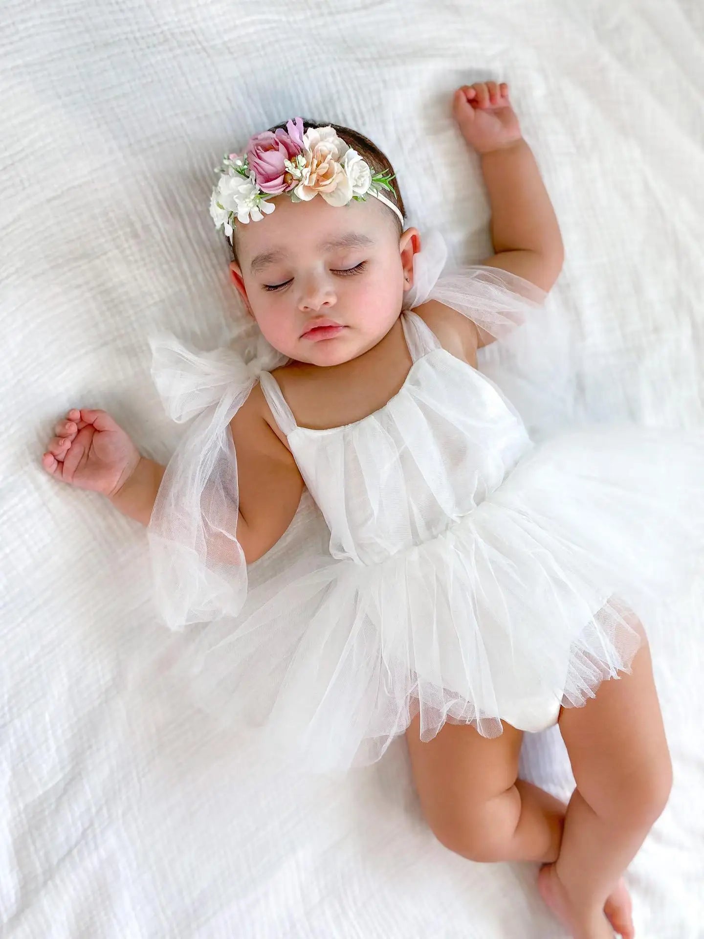 Summer Baby Romper Set Lace Polka Dots Toddler Princess Dress  Infant Girls Bodysuit Baby Onesies 0-24 M - TiniLoom