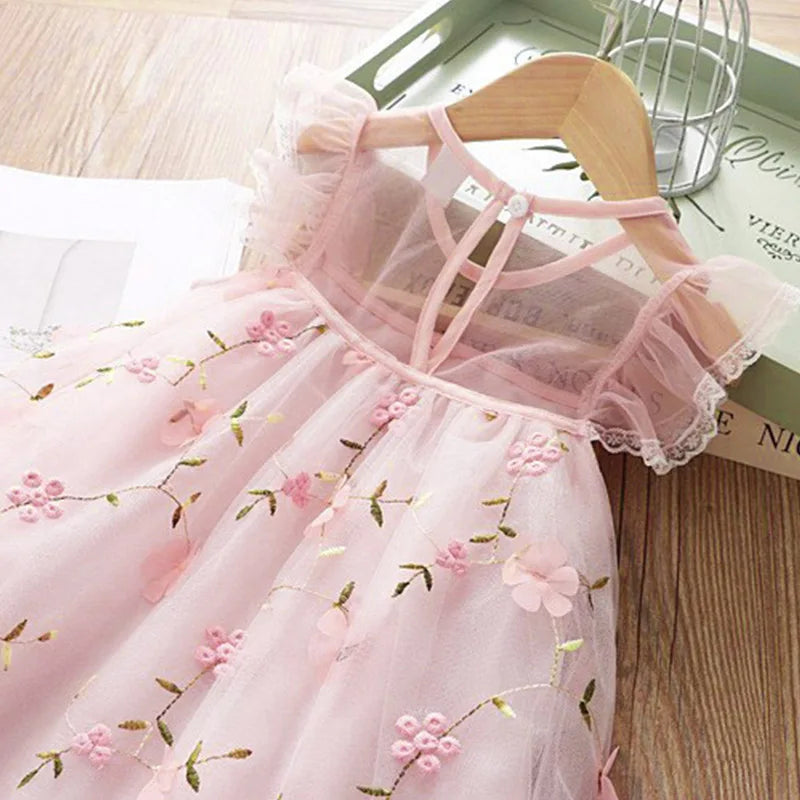 Summer New Floral Baby Girl Princess Dress, Wedding Party Children'S Clothing - TiniLoom