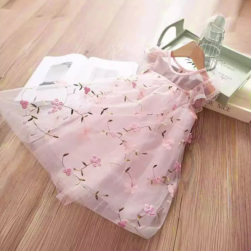 Summer New Floral Baby Girl Princess Dress, Wedding Party Children'S Clothing - TiniLoom