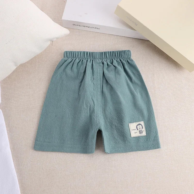 1 2 3 4 5 Years Kids Summer Shorts Boys Girls Korean Style Cotton and Linen Short Pants Toddler Little Children Cute Shorts - TiniLoom