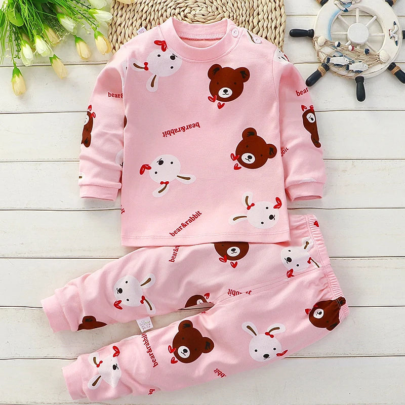 Kids Clothes Children Sets Children's Clothing Boys Girls CottonAutumn winter Clothing Pants Sleepwear Underwear Christmas Gift - TiniLoom