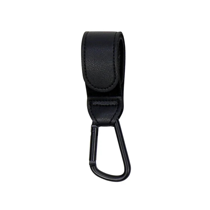 1/2PCS Baby Stroller Hooks - PU Leather Pram Organizer for Diaper Bag, Travel Accessories with Climbing Buckle