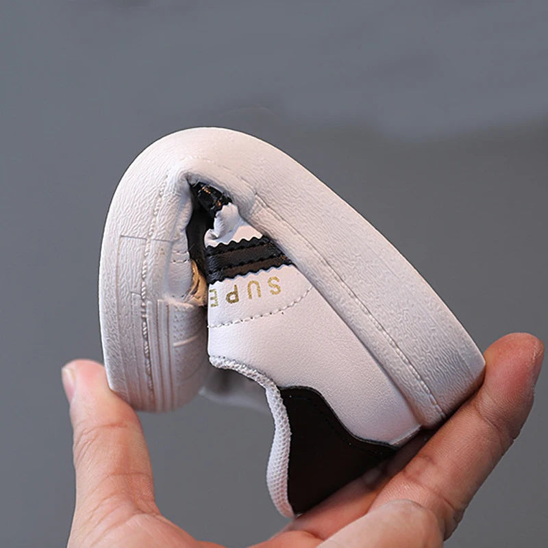 Children's Sneakers Kids Fashion Design White Non-slip Casual Shoes Boys Girls Hook Breathable Sneakers Toddler Outdoor Shoes - TiniLoom