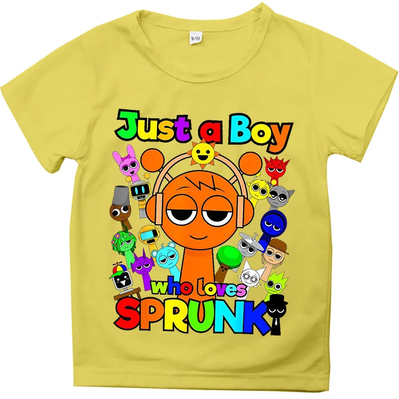 Kids T Shirts Game Sprunki Incredibox Cartoon Print Boys T shirt Summer Casual Short Sleeve Baby Girls Clothes Children Tee Tops - TiniLoom