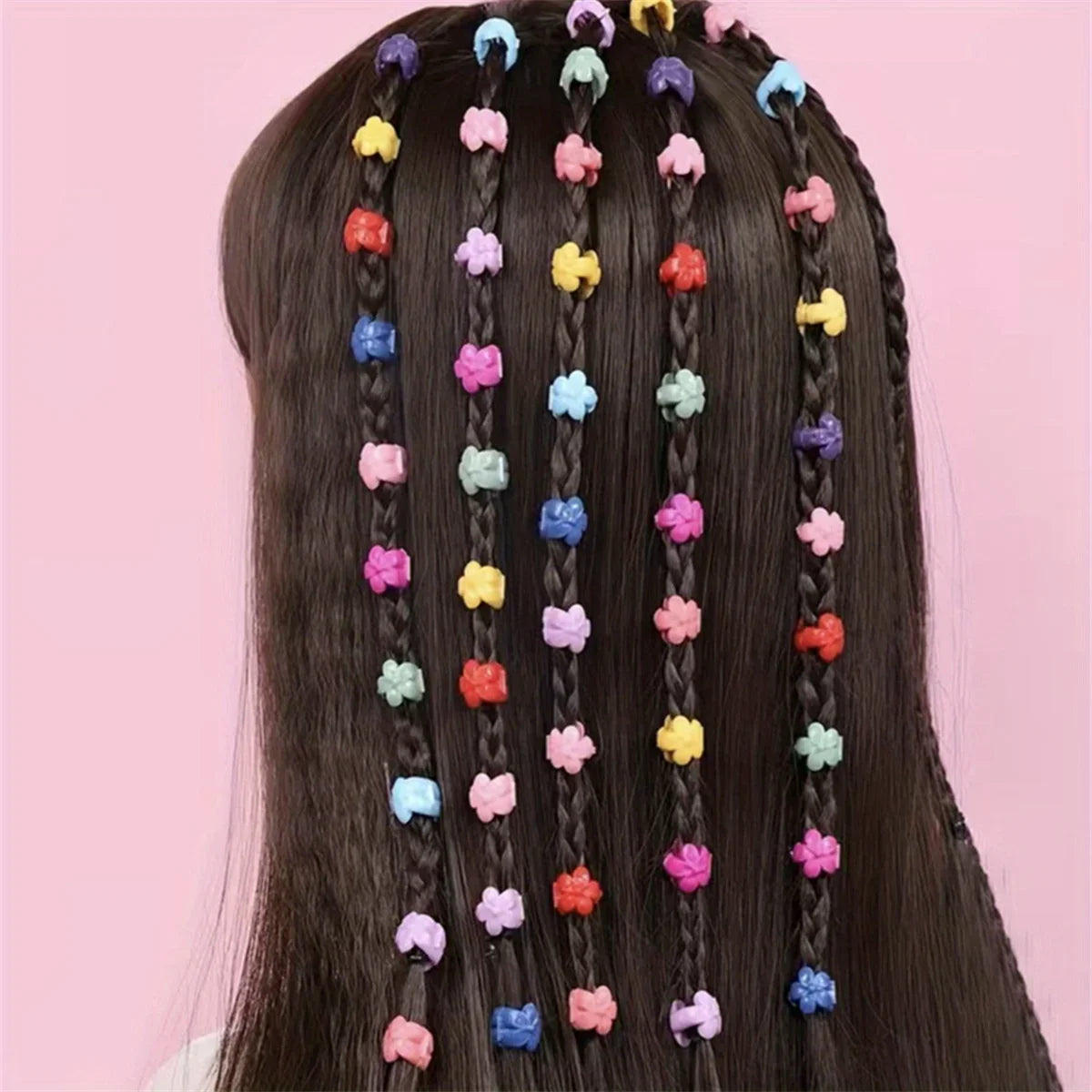 100pcs Small Clips Colorful Hair Clip For Hair Styling Braid Hair, Sweet Cute Hair Accessories - TiniLoom