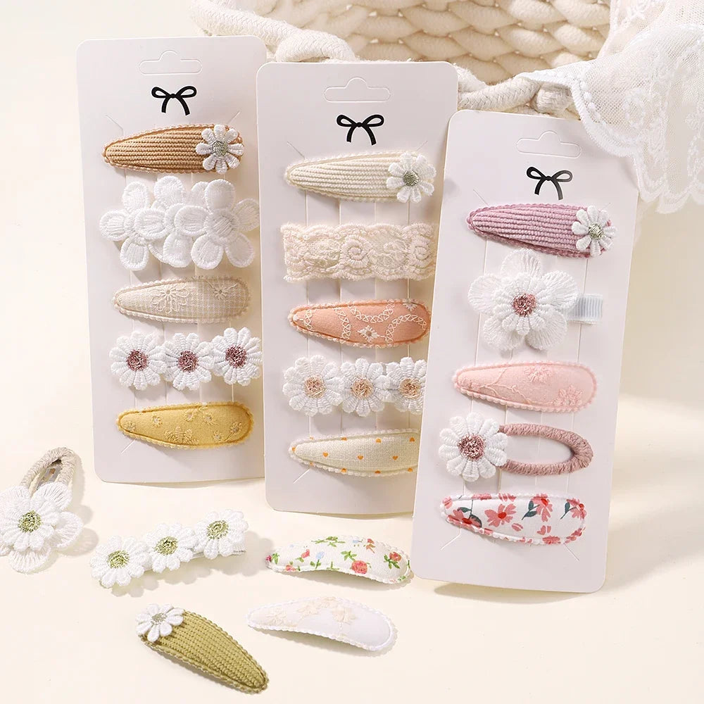 New 5Pcs BB Clips Set for Kids Hair Accessories Sweet Printe Hairbangs Hairclip Girls Barrette Ins Style Daisy Hairpin Ornaments - TiniLoom