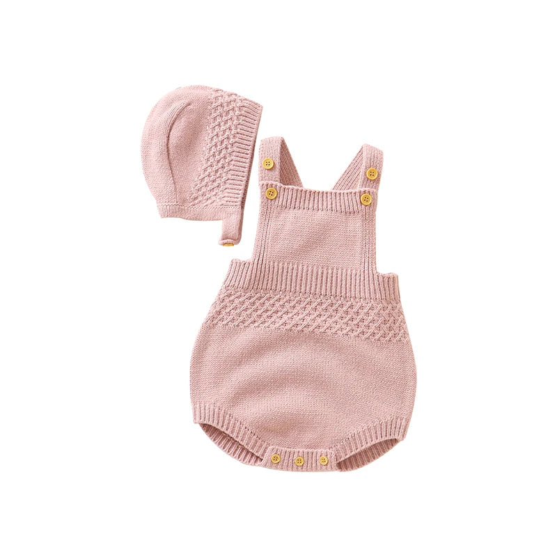 Baby Bodysuits Sleeveless Newborn Boys Girls Solid Color Onesie Hats Outfits Sets 2pcs Infant Unisex Playsuits Children Clothes - TiniLoom