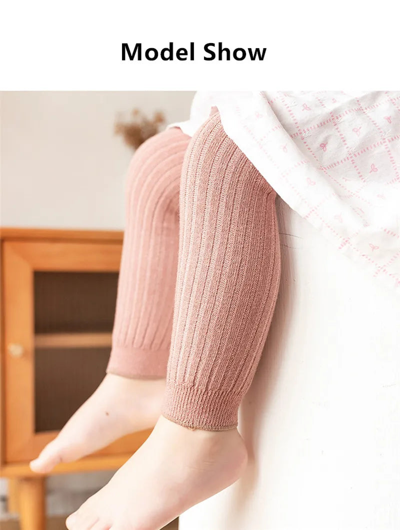 Spring Autumn Baby Boys Girls Pants Newborn Girl Leggings Tights Cotton Stretch Kids Children Knitting Trousers For 0 to 6Years - TiniLoom