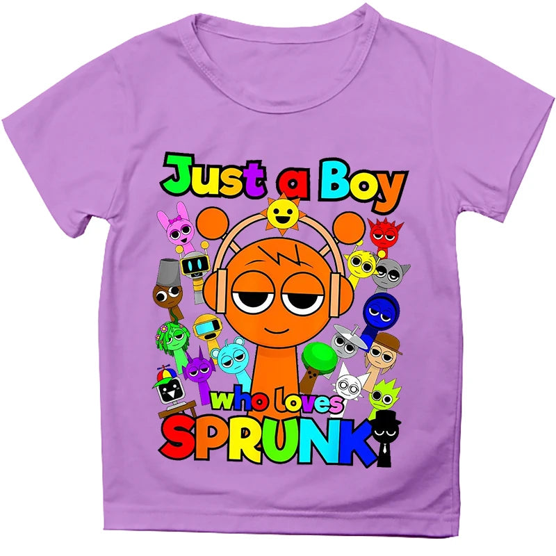 Kids T Shirts Game Sprunki Incredibox Cartoon Print Boys T shirt Summer Casual Short Sleeve Baby Girls Clothes Children Tee Tops - TiniLoom
