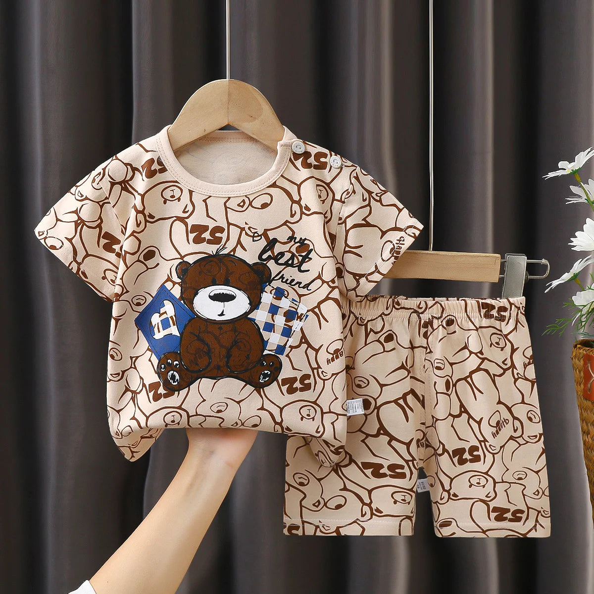 2PCS Children's Sets mother Kids Clothes Boys Girl T-shirt Shorts Summer Cotton Short sleeve Baby Children Clothing Toddler Suit - TiniLoom