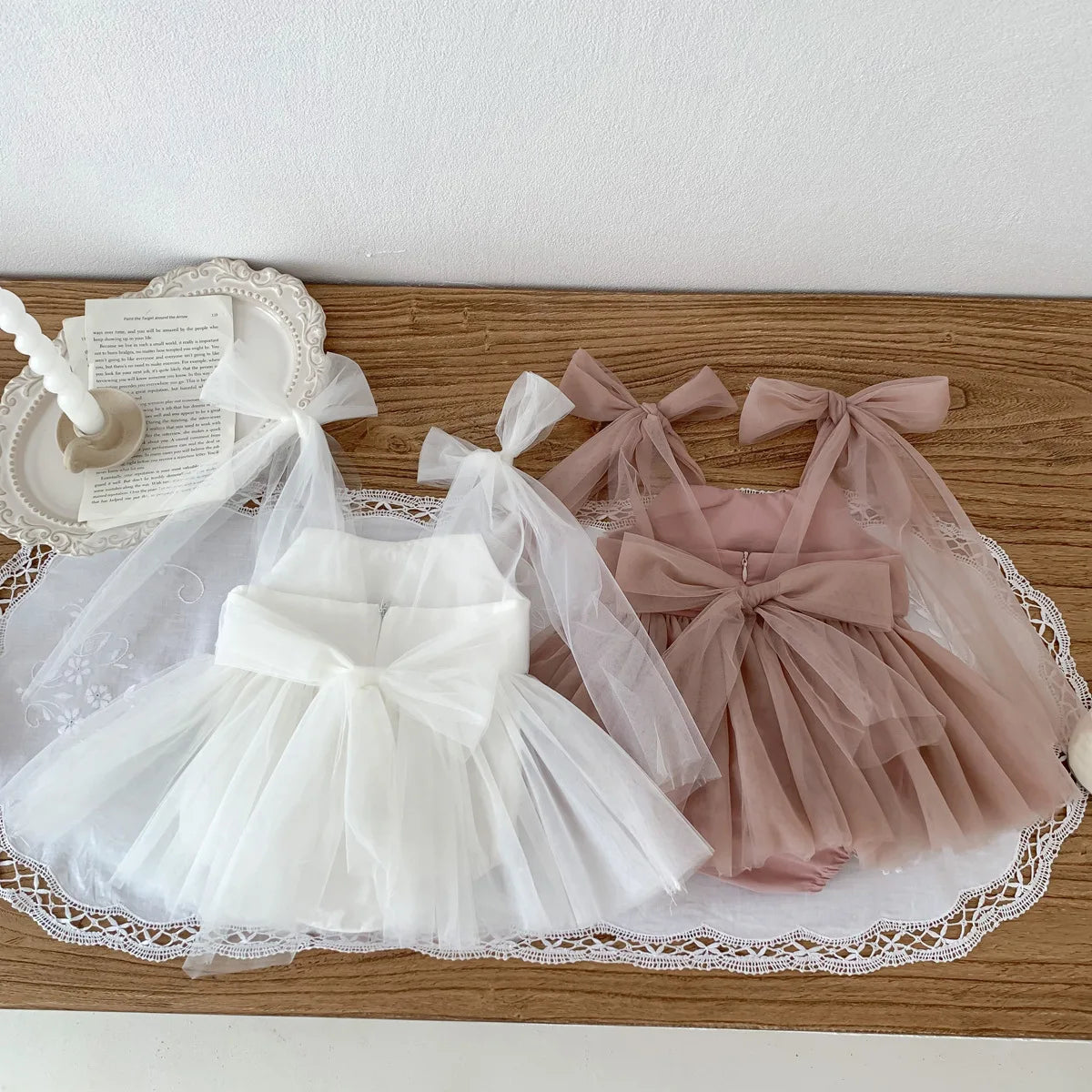 Summer Baby Romper Set Lace Polka Dots Toddler Princess Dress  Infant Girls Bodysuit Baby Onesies 0-24 M - TiniLoom