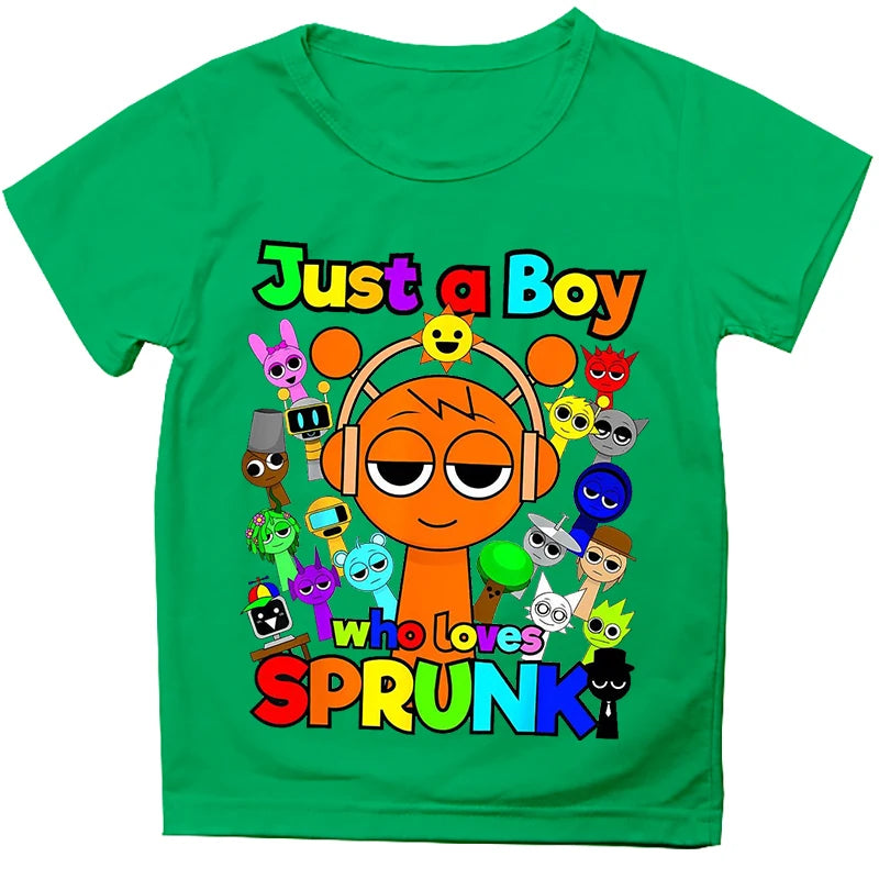 Kids T Shirts Game Sprunki Incredibox Cartoon Print Boys T shirt Summer Casual Short Sleeve Baby Girls Clothes Children Tee Tops - TiniLoom