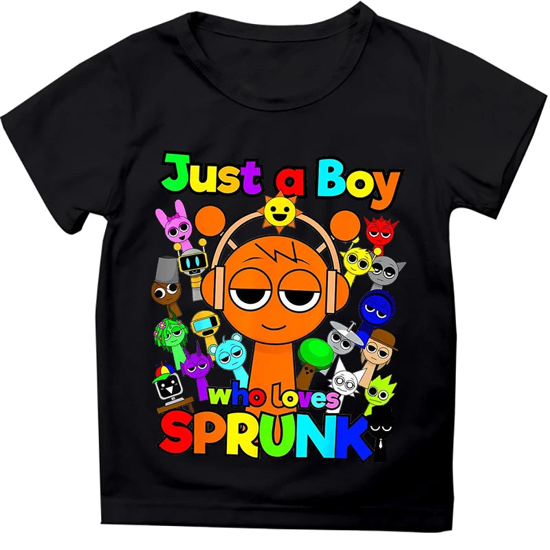 Kids T Shirts Game Sprunki Incredibox Cartoon Print Boys T shirt Summer Casual Short Sleeve Baby Girls Clothes Children Tee Tops - TiniLoom