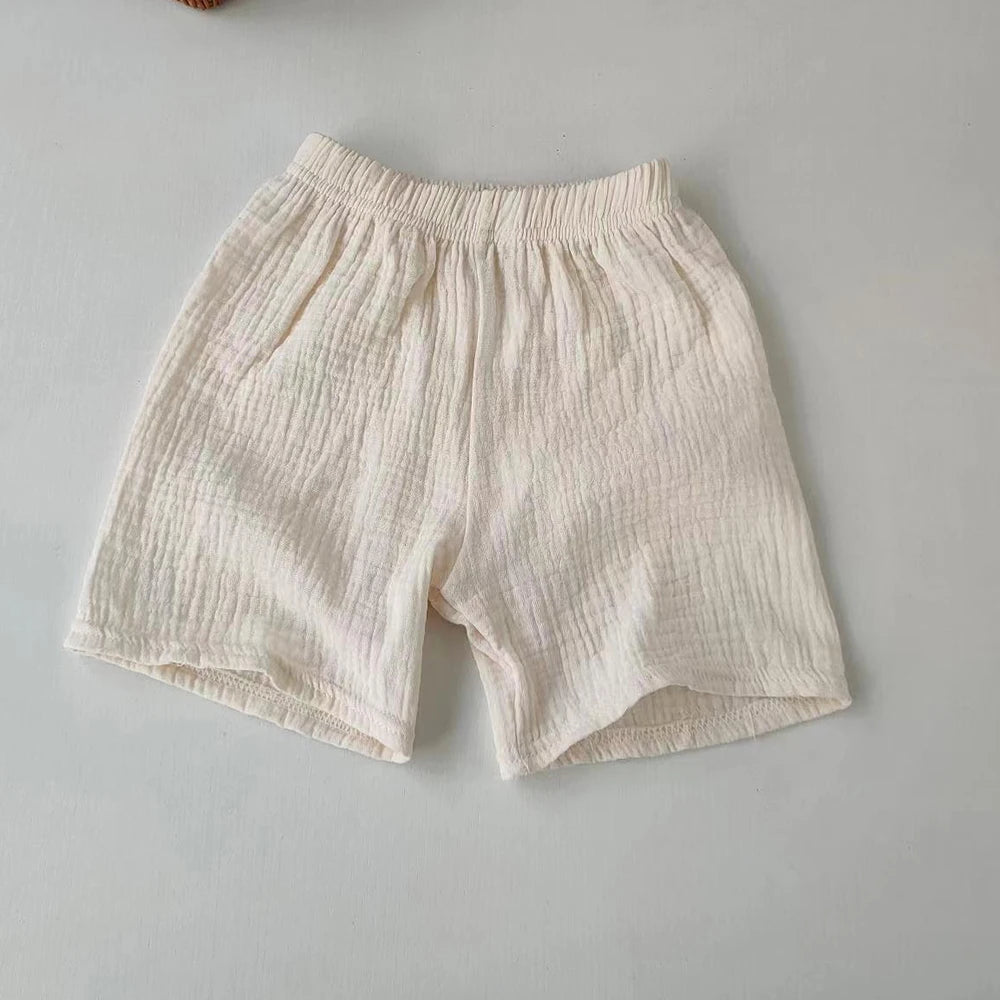 Children's Shorts Girls Boys Cotton Yarn Short Pants Summer Children's Girls Soft And Breathable Capris Baby Clothes - TiniLoom
