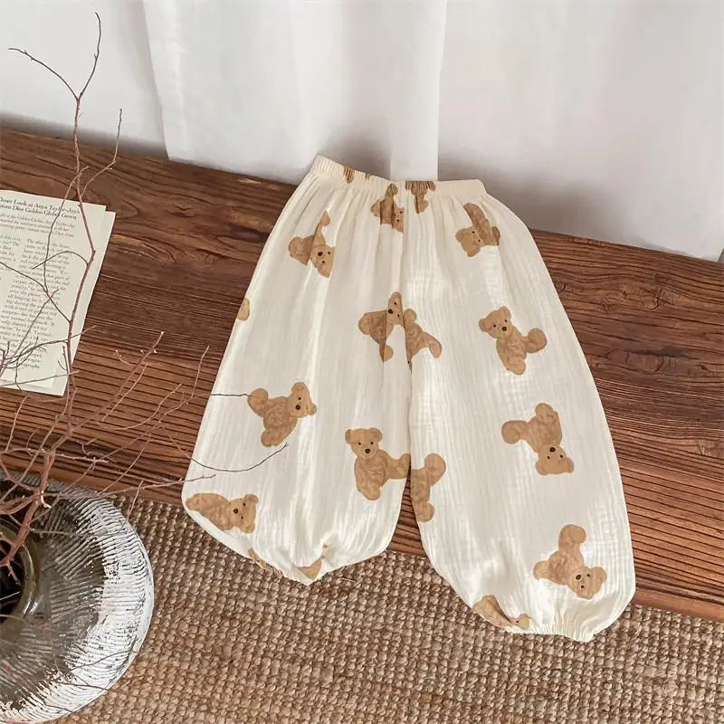 Spring Summer Mosquito Proof Pants For Boys Girls Full Printing Versatile Pants Outer Wear Toddler Casual Loose Thin Trousers - TiniLoom