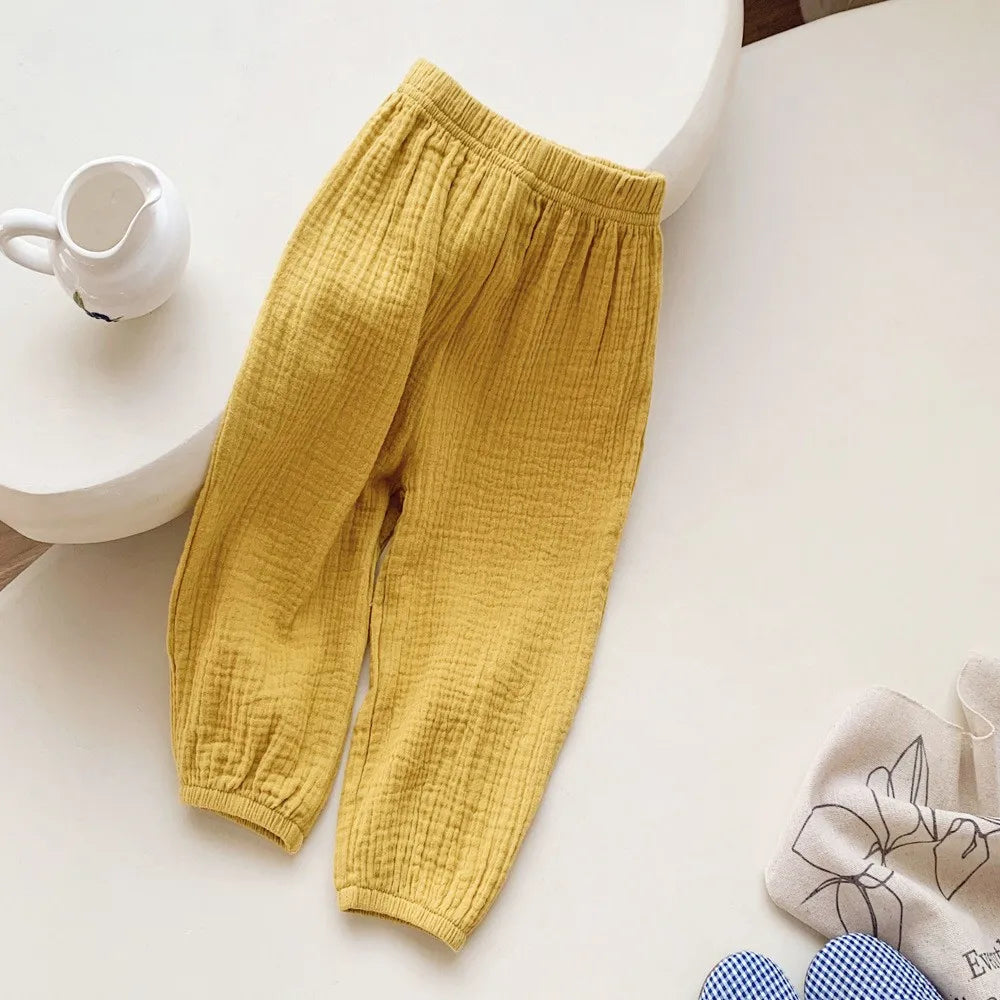Spring Summer Mosquito Resistant Pants Toddler New Casual Loose Trousers Solid Color Pants Outer Wear Boys Girls Versatile Pants - TiniLoom