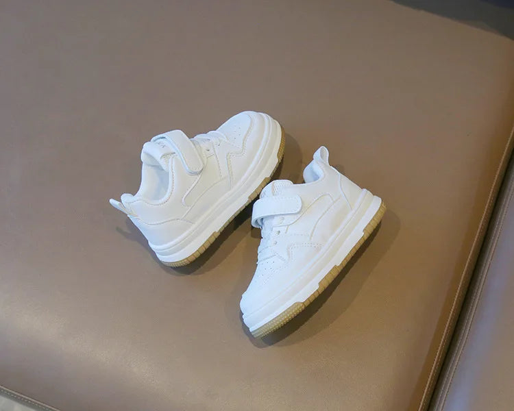 Children's White Shoes Spring and Autumn Kid's Sports Shoes Anti slip Lightweight Boys Board Shoes Soft Sole Baby Casual Shoes - TiniLoom