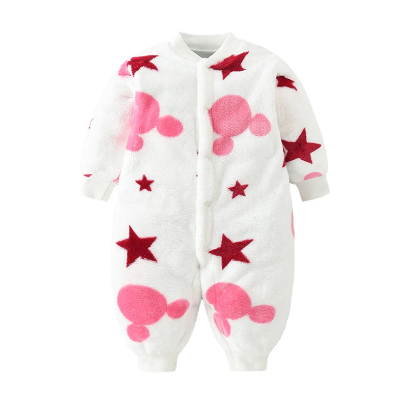 Newborn Baby Spring Winter Clothes Infant Jacket for Girls Jumpsuit for Boys Soft Flannel Bebe Romper Baby Clothes 0-18 Month - TiniLoom