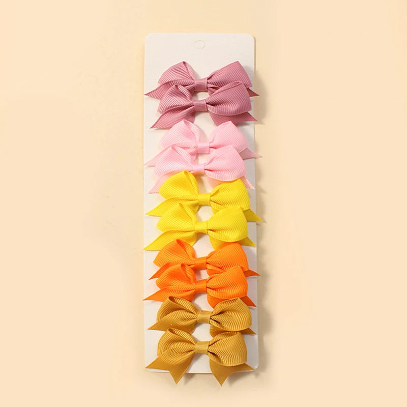 10Pcs Cute Bows Baby Hair Clips Candy Color Girls Princess Hairpins Barrettes Kids Hair Accessories - TiniLoom