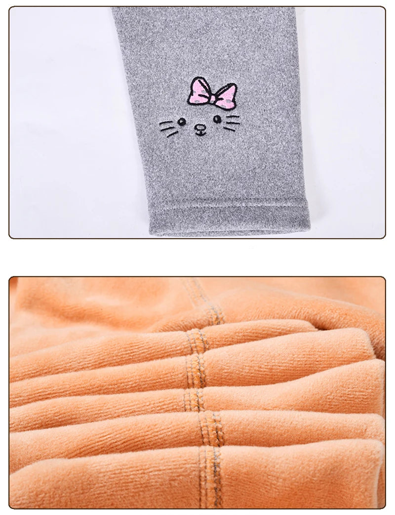 2-8Years Girls Leggings Autumn Winter Thick Warm Velvet Kids Leggings for Girls Children Bottom Part Pants Tights - TiniLoom
