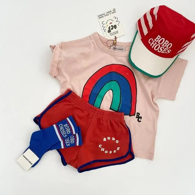 2025 Kid Clothes New Spring Sumemer Korean Baby Boys Girls Cotton Cartoon Short Sleeve T Shirts Children's Outerwear Clothings - TiniLoom