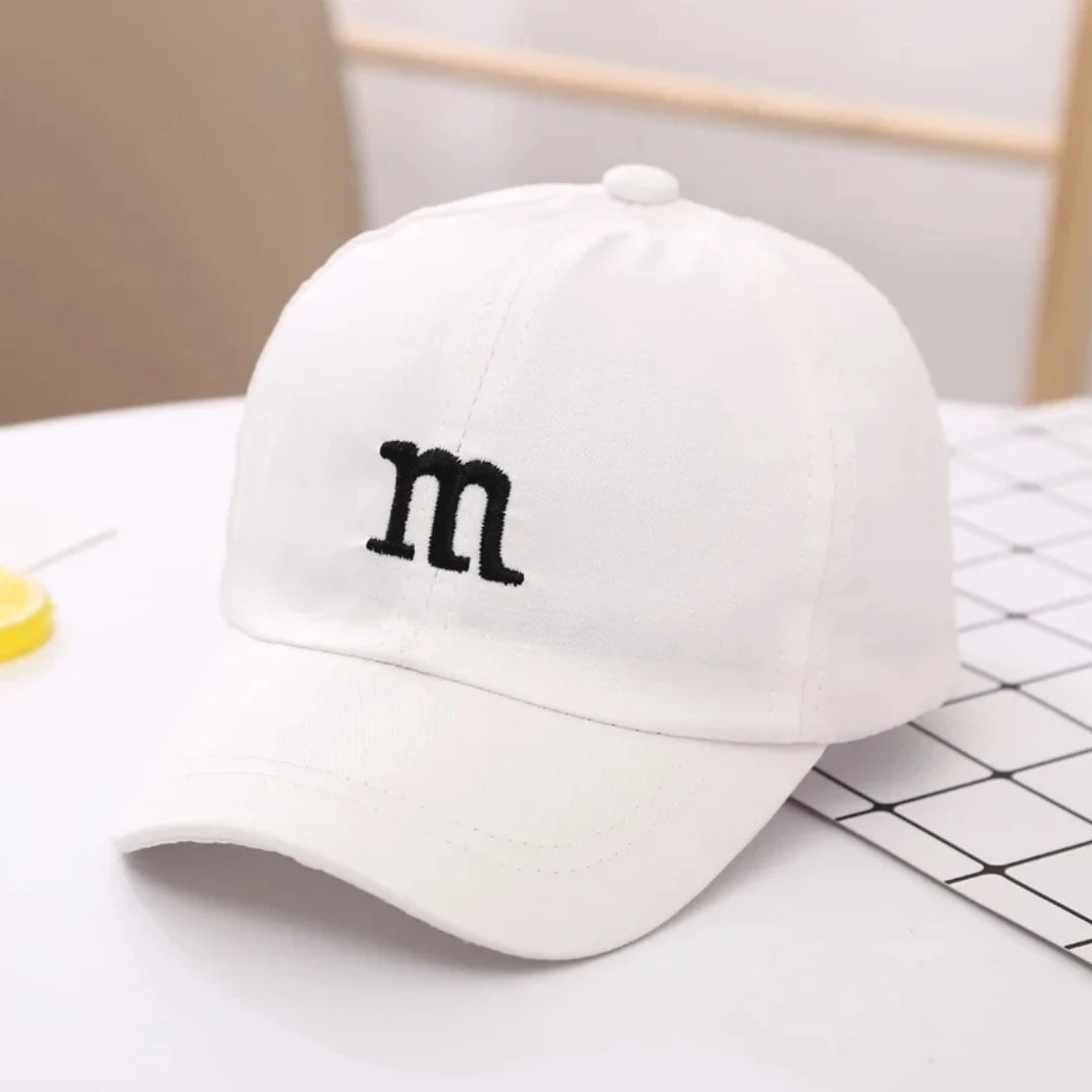 Girls Boy Adjustable Hat Children's Kid Baseball Cap Sunscreen Baby Hat Hip Hop M Letter Embroidered Kids Caps 1-6-8-12-15 Years - TiniLoom