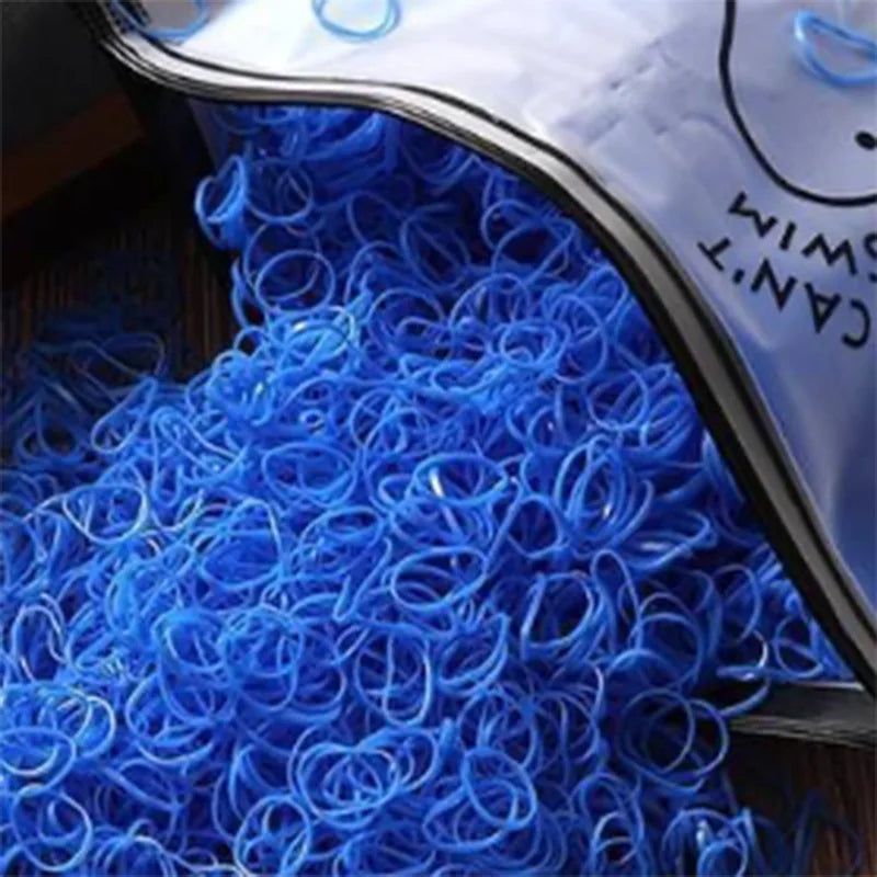 500/1000/2000pcs Girls Colourful Disposable Rubber Band Hair Ties Headband Children Ponytail Holder Bands Kids Hair Accessories - TiniLoom