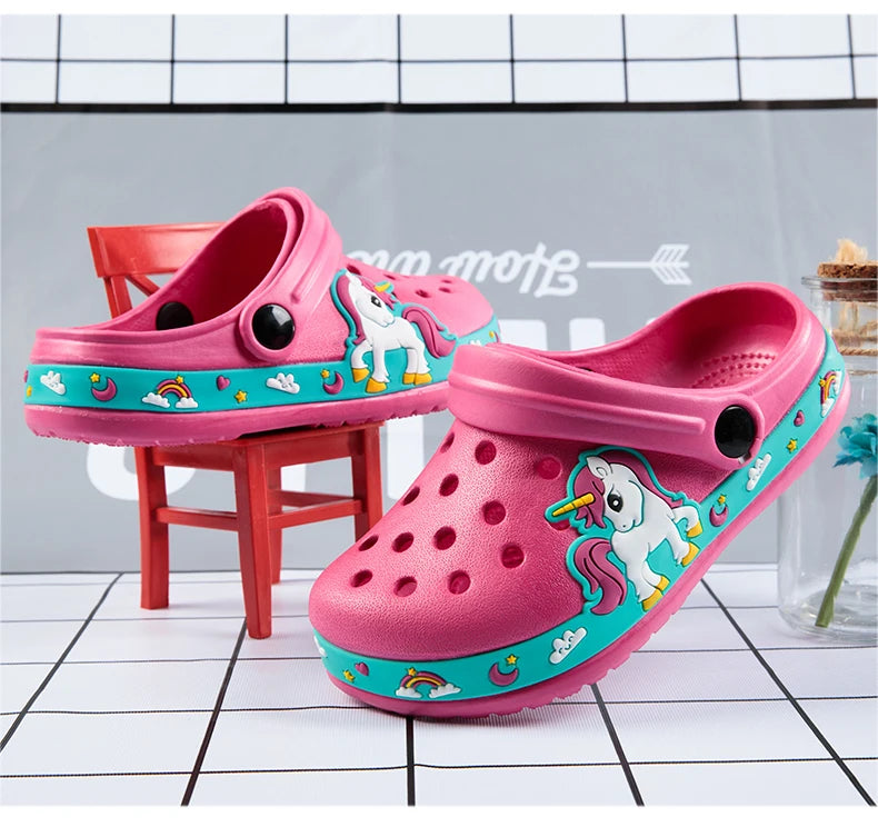 Cute New Animal Baby Boys Slippers Summer Kids Cartoon Sandals Toddler Beach Shoes Girls Cute Slides Children Slippers - TiniLoom