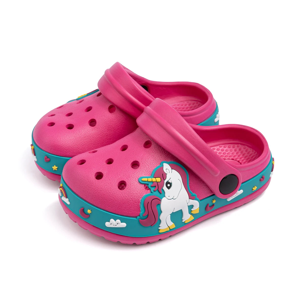 Toddler Girls Boys Flat Heel Sandals Cute Cartoons Unicorn Truck Dinosaur Hole Shoes Beach Water Sports Soft Anti-slip Sole Mule - TiniLoom