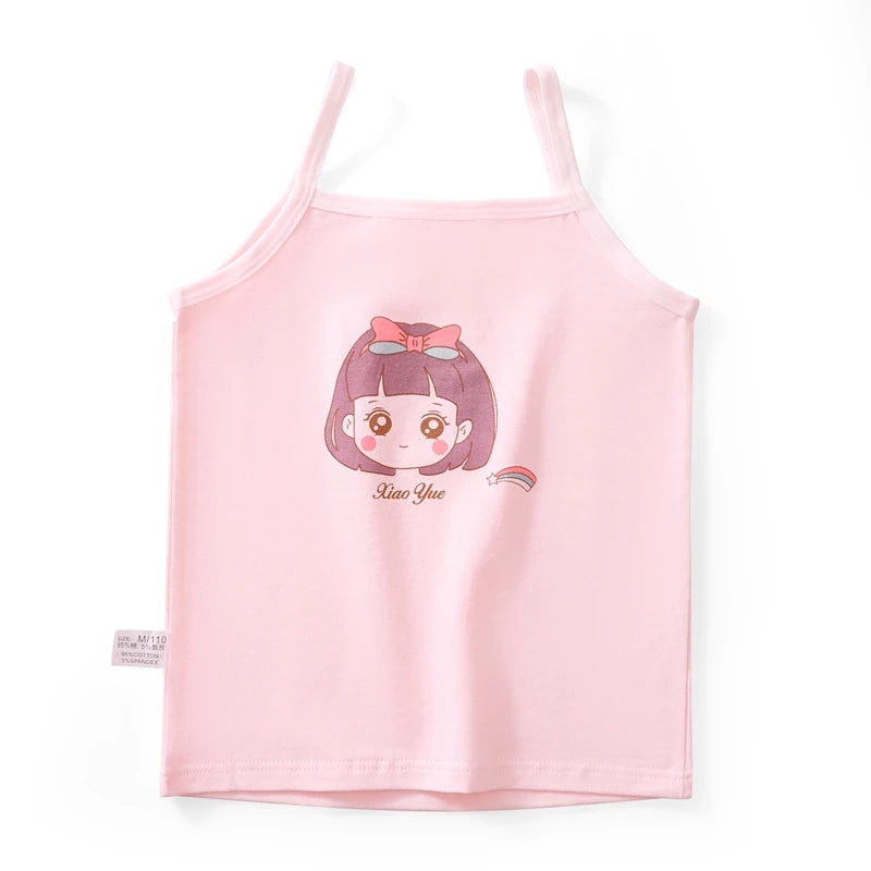 3pcs/Lot Girl Cotton Singlet Tops Breathable Underwear Tank Kids Quality Undershirts Cute Tank Tops Size 3-10T - TiniLoom