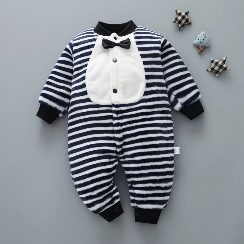 Newborn Baby Spring Winter Clothes Infant Jacket for Girls Jumpsuit for Boys Soft Flannel Bebe Romper Baby Clothes 0-18 Month - TiniLoom