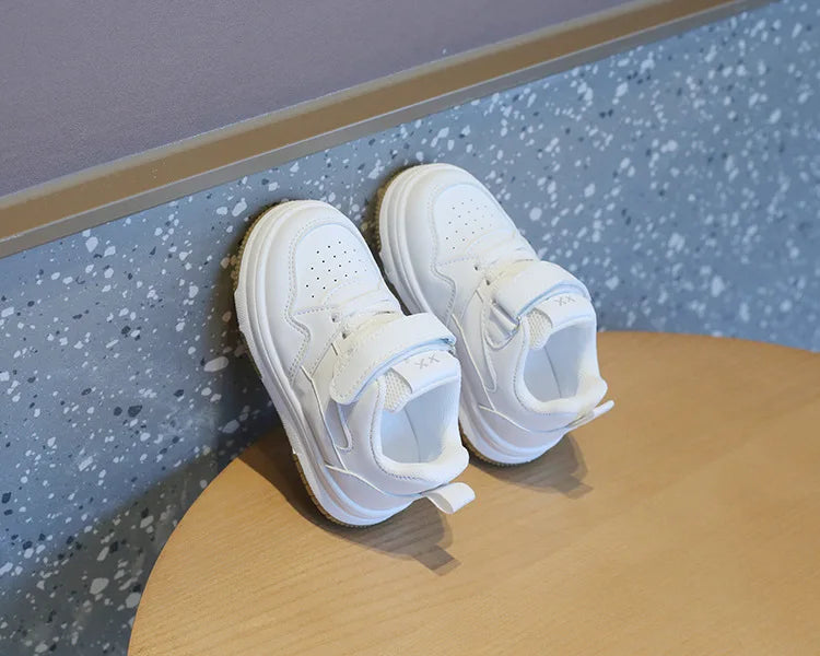 Children's White Shoes Spring and Autumn Kid's Sports Shoes Anti slip Lightweight Boys Board Shoes Soft Sole Baby Casual Shoes - TiniLoom
