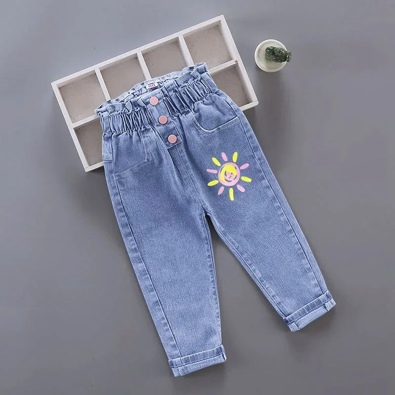 Kids Baby Girls Casual Clothes Jeans Pink Bow Trousers Toddler Infant Denim Clothing Pants Children Bottoms 1 2 3 4 5 6  Years - TiniLoom