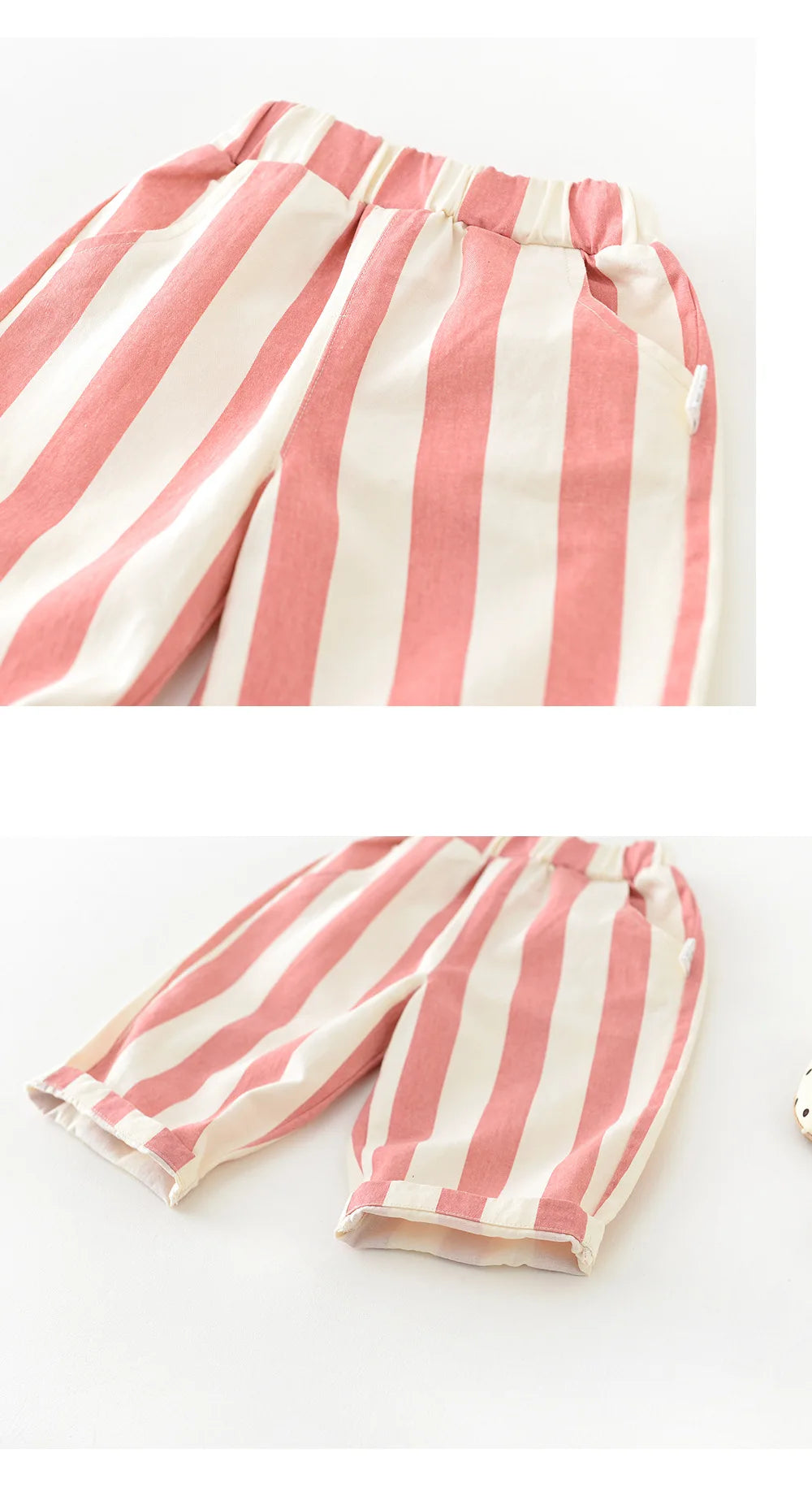 2024 Autumn Boy Girl Children Loose Striped Casual Pants Baby Pockets Fashion Pants Kid Outdoor Cotton Trousers Toddler Costume - TiniLoom