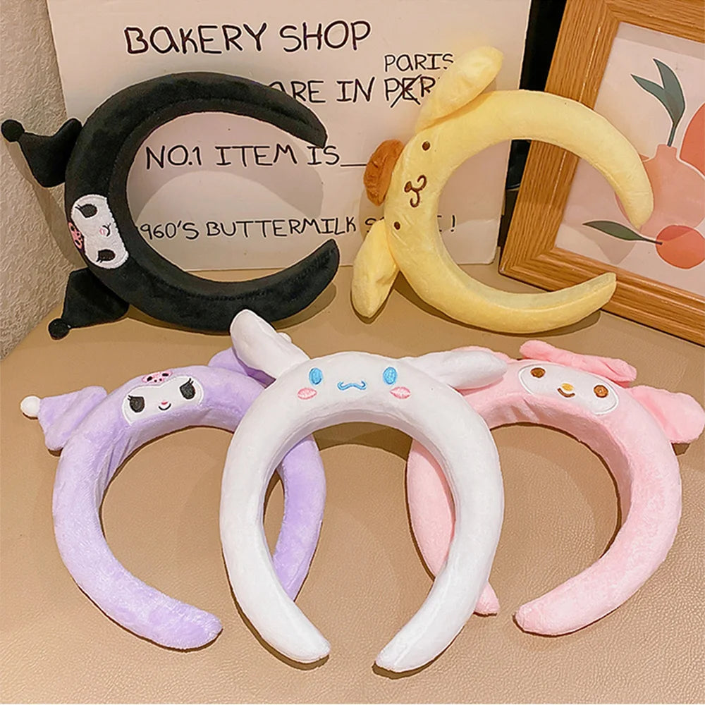 Sanrio Cinnamoroll Hairbands Melody Kuromi Pompompurin Hair Accessories Girl Face Wash Sports Headbands Girls Women Gifts - TiniLoom
