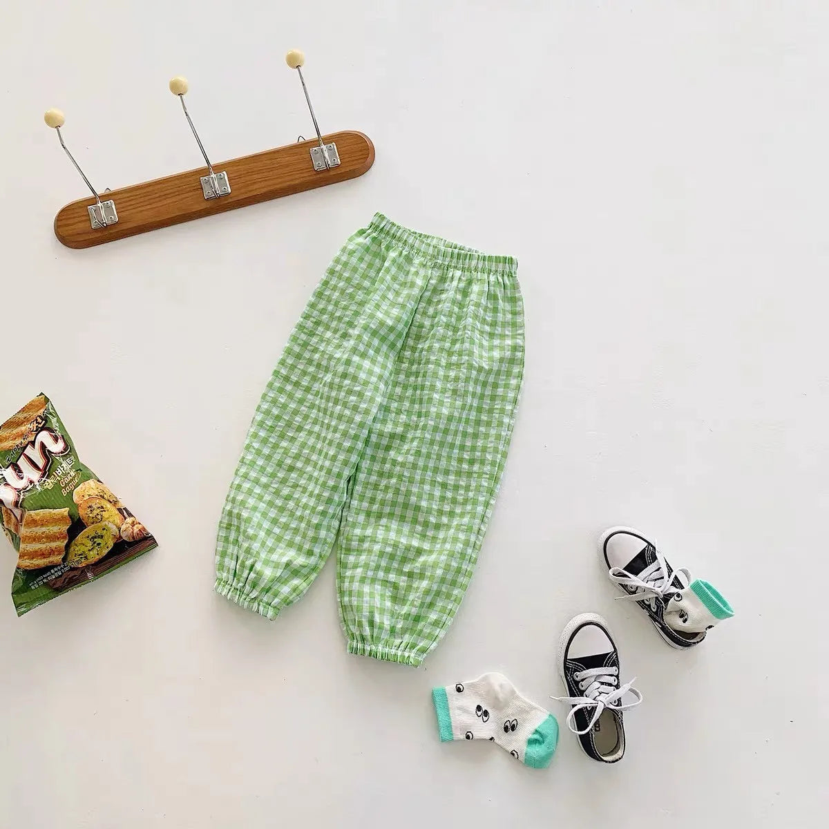 73-120CM Plaid Trousers Summer Girls New Style Harlan Pants Children Fashion Versatile Pants Thin Cotton Mosquito Proof Pants - TiniLoom